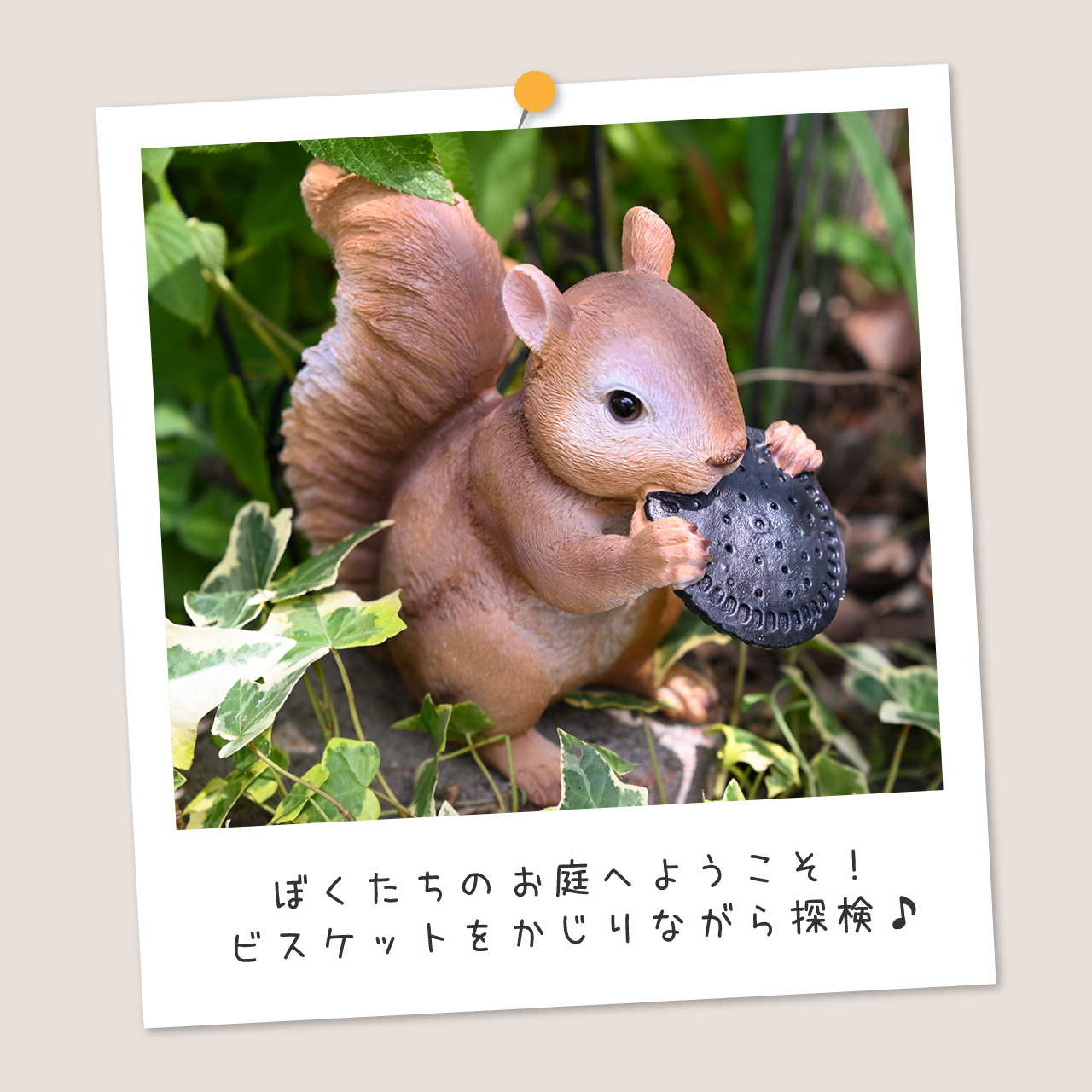 【チョコメルさま】pottery ❀ * 金色松ぼっくりと リスさん リス ビスケット 松ぼっくり オーナメント 2種セット 置物