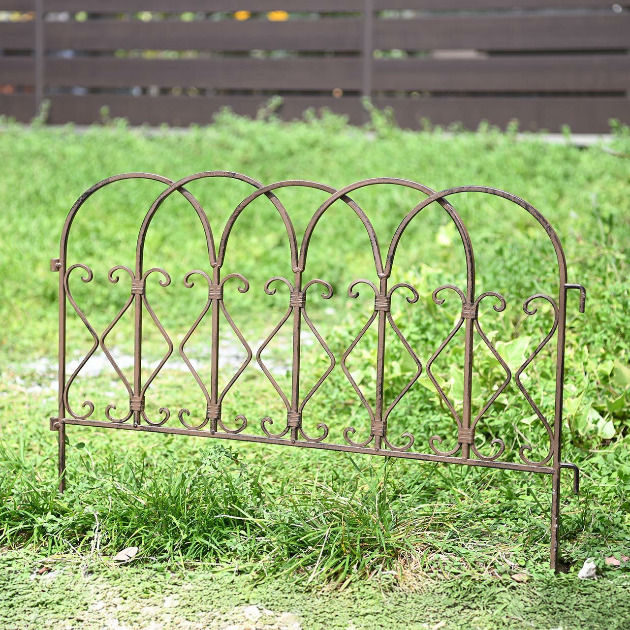 ガーデンフェンス アイアン ブラウン アンティーク風 63.5cm×44cm