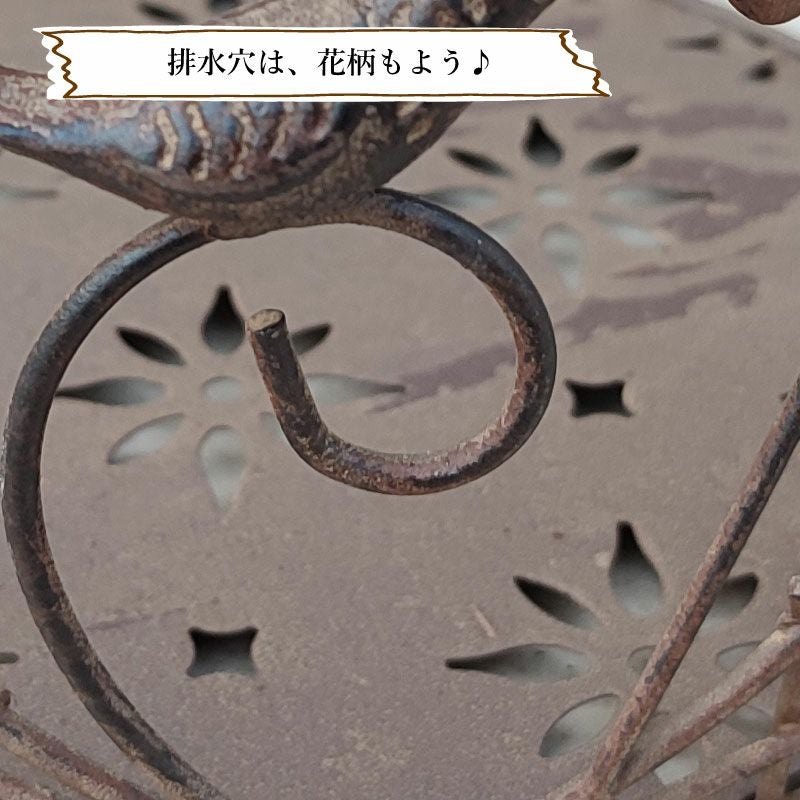  アンティーク調 フラワーバードケージ ブラウン Ｓサイズ