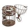  アンティーク調 フラワーバードケージ ブラウン Ｓサイズ