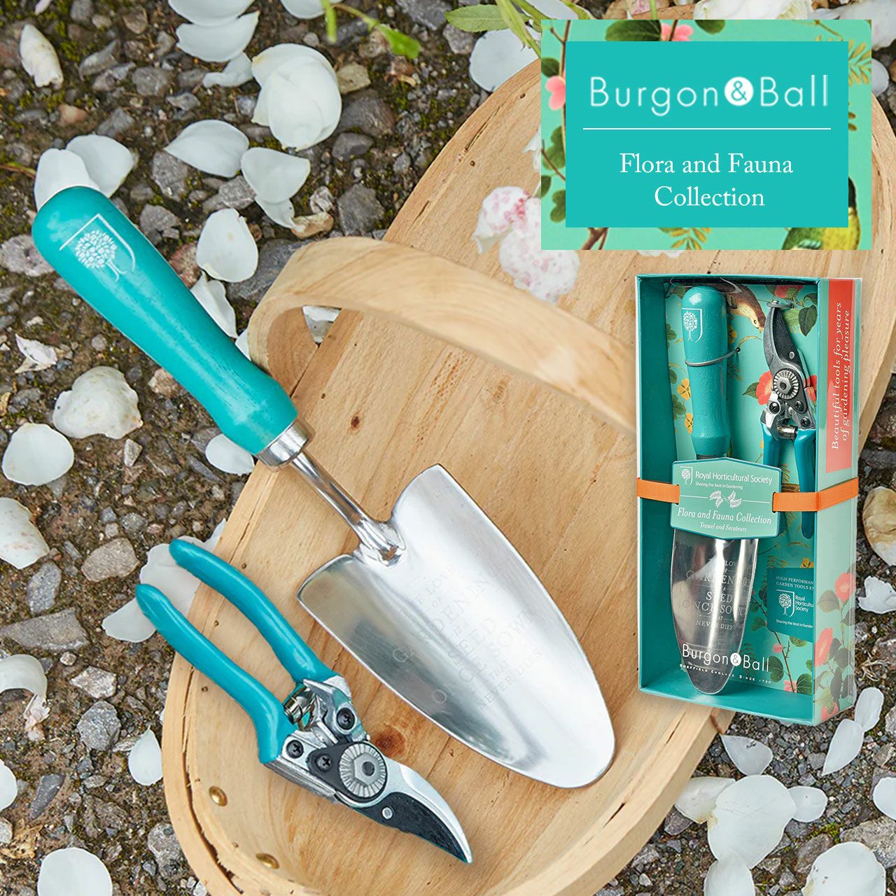 Burgon&Ball 剪定はさみ＆ハンドスコップセット Flora&Fauna 英国