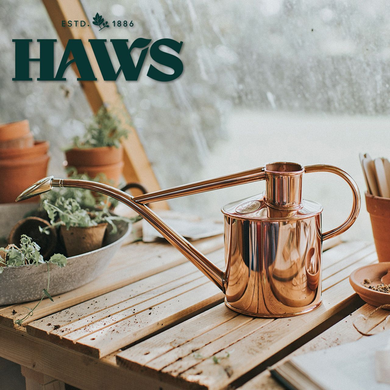 英国 HAWS 銅製インドアカン 1L じょうろ ジョウロ | 芝生のことなら