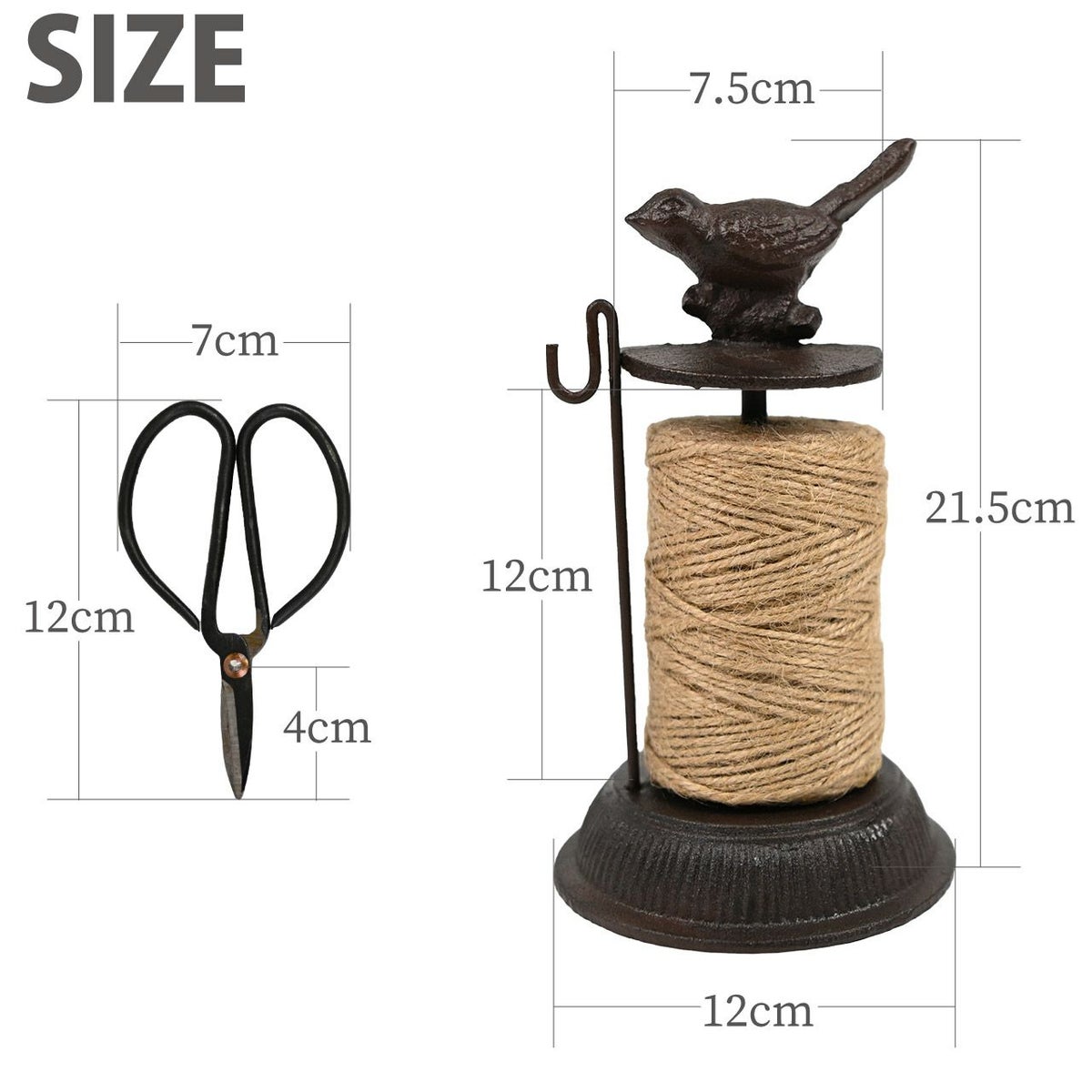 esschert design  麻ひもフォルダー はさみ・麻ひも付き