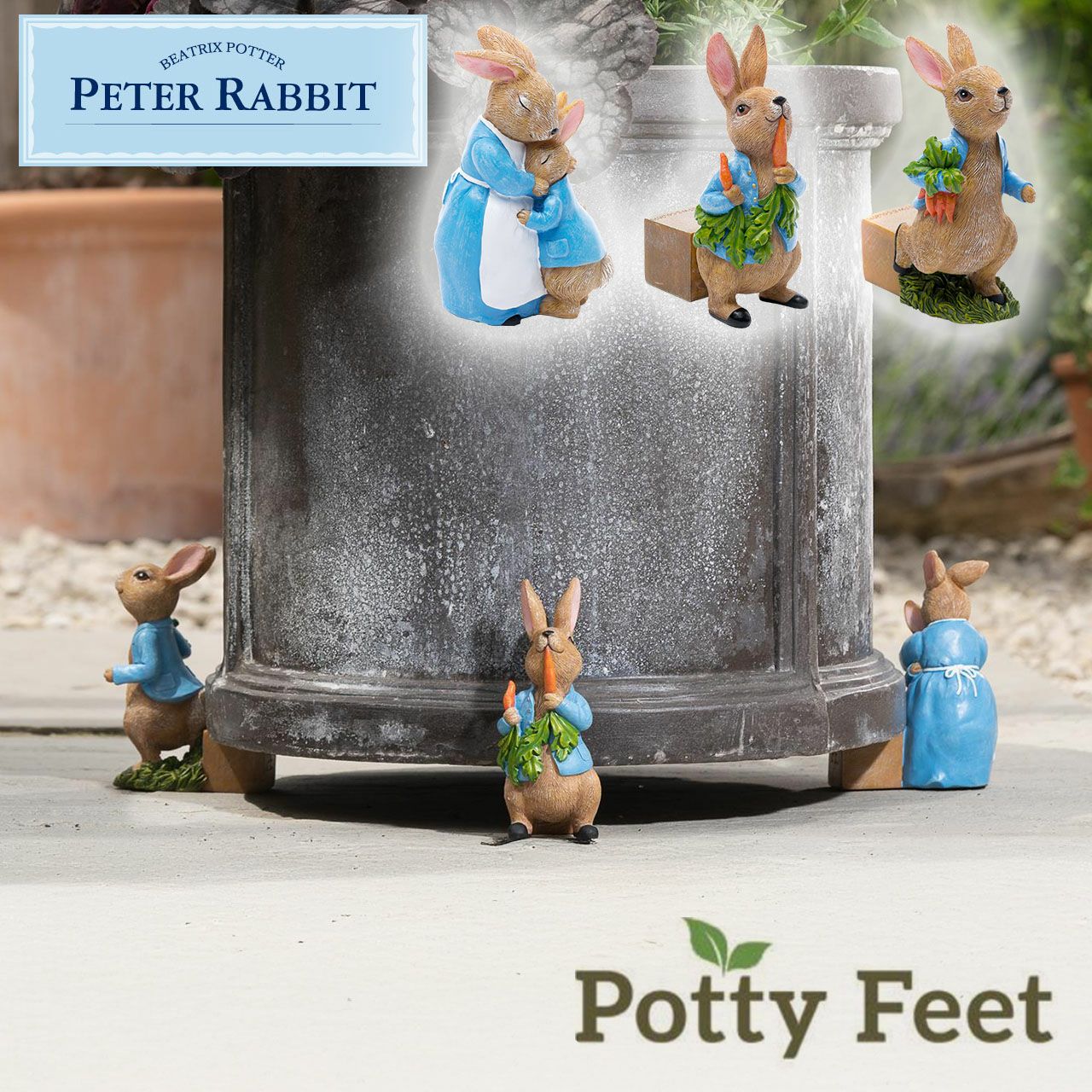 ピーターラビット ポットフィート 3個セット にんじん お母さん 植木鉢