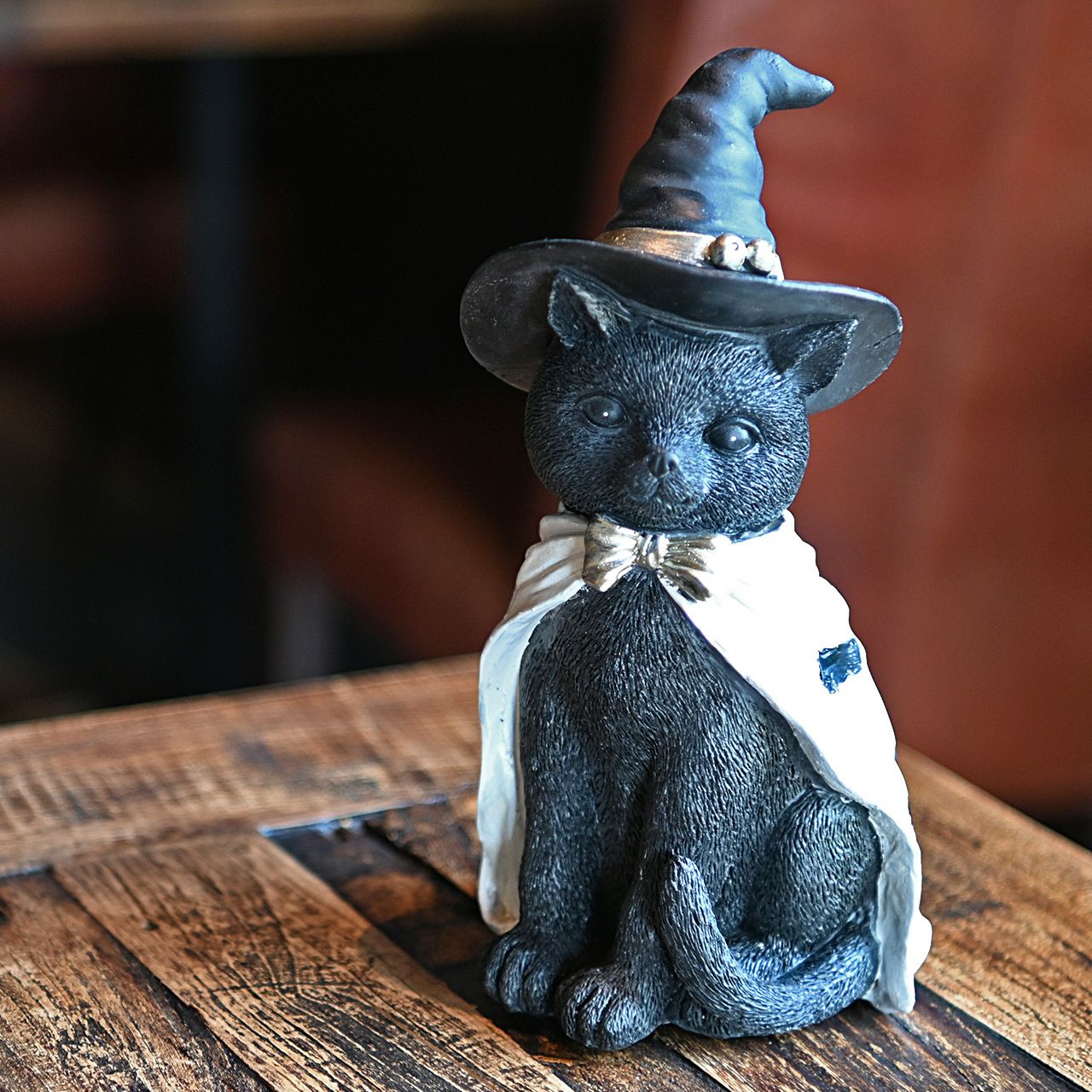 【未仕立て】九寸名古屋帯　刺繍アップリケ　魔女の帽子　コウモリと月　ハロウィン ハロウィン 黒猫 魔女帽子 コウモリマント オーナメント 置物 雑貨
