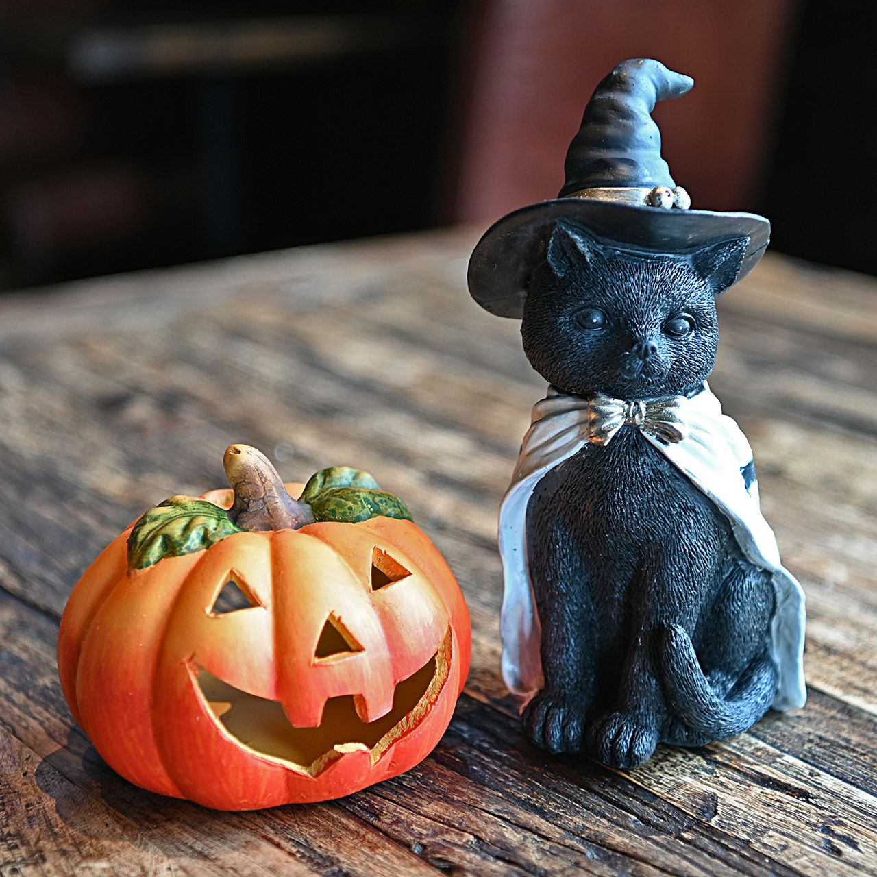 ハロウィン 黒猫&パンプキンS セット 魔女帽子 コウモリマント ハロウィン 黒猫&パンプキンS セット 魔女帽子 コウモリマント