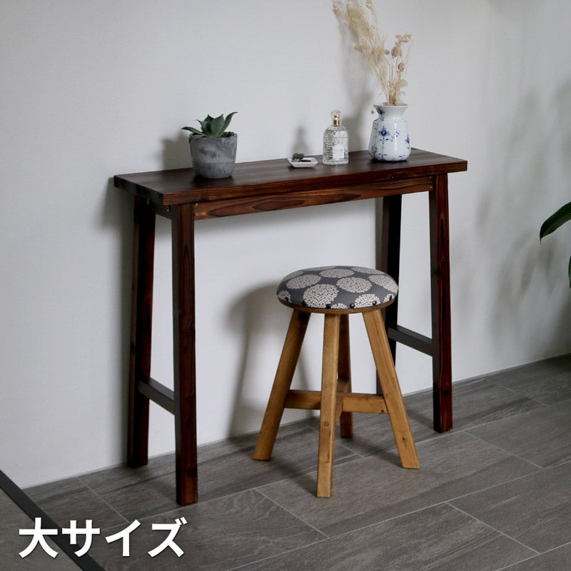 メーカー直送品 約1週間で発送】焼杉スツール風スタンド花台 大サイズ