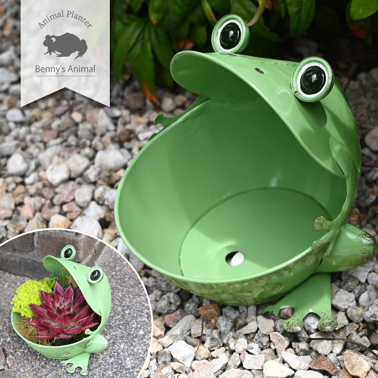 ベニーズ かえるプランター アニマルプランター カエル 植木鉢 鉢植え
